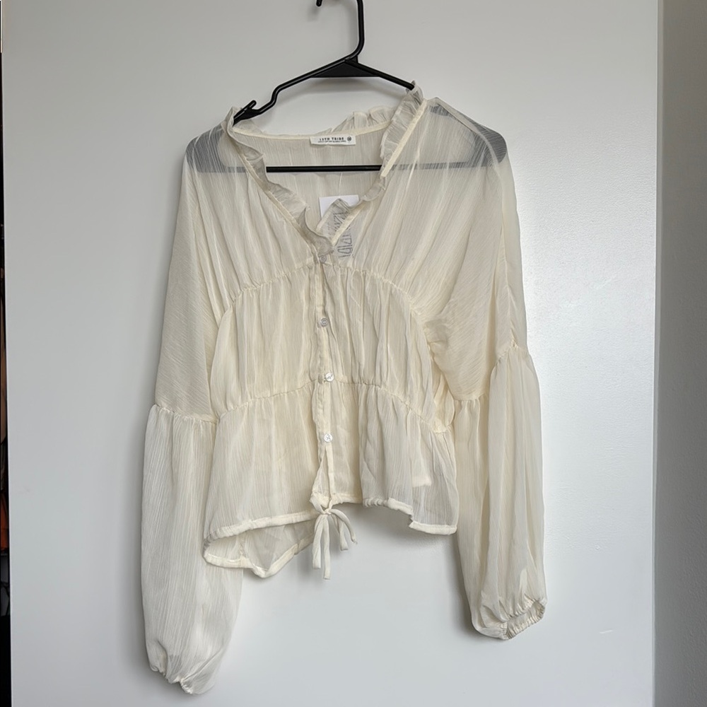 12th Tribe Cream Blouse